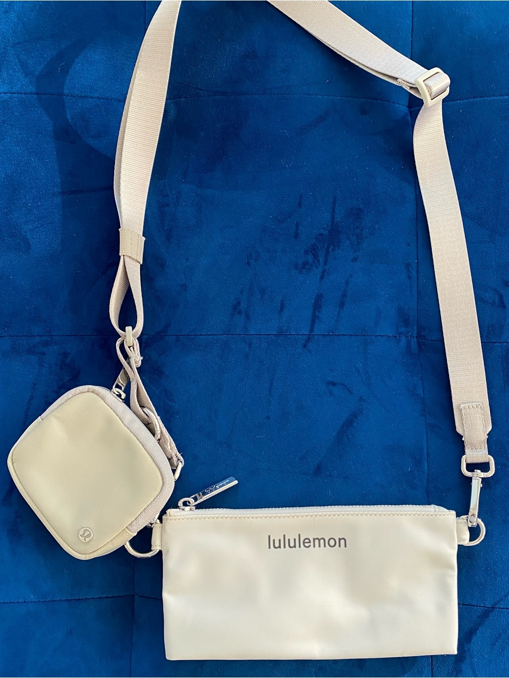 lululemon cream crossbody pouch with detachable coin case